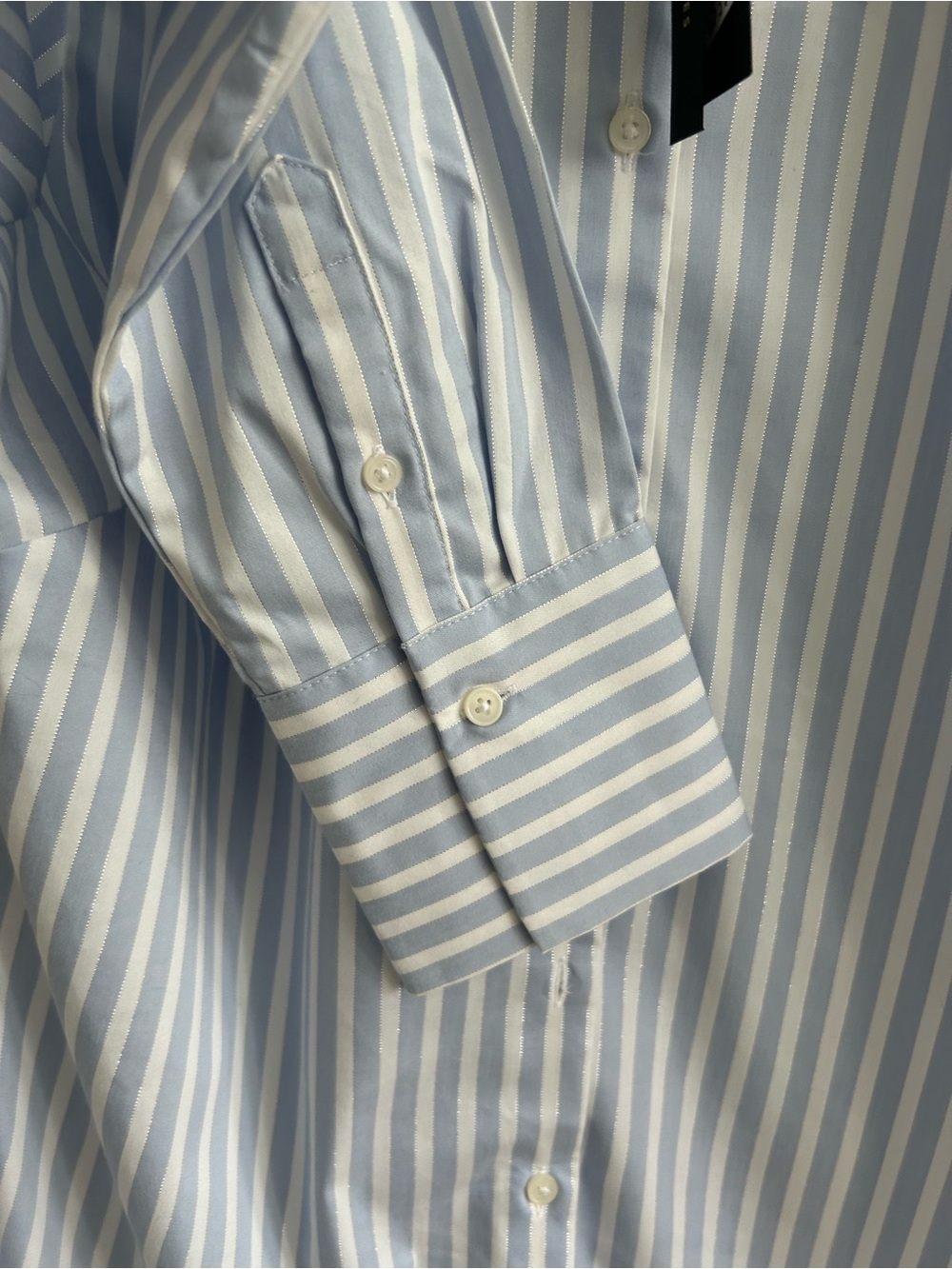 Banana Republic Riley Light Blue and White Stripe Button-Down Shirt Size 12 NEW - Picture 5 of 8